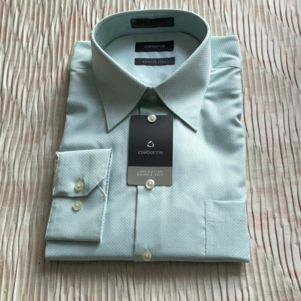 Claiborne Blue Casual Button Down Shirt